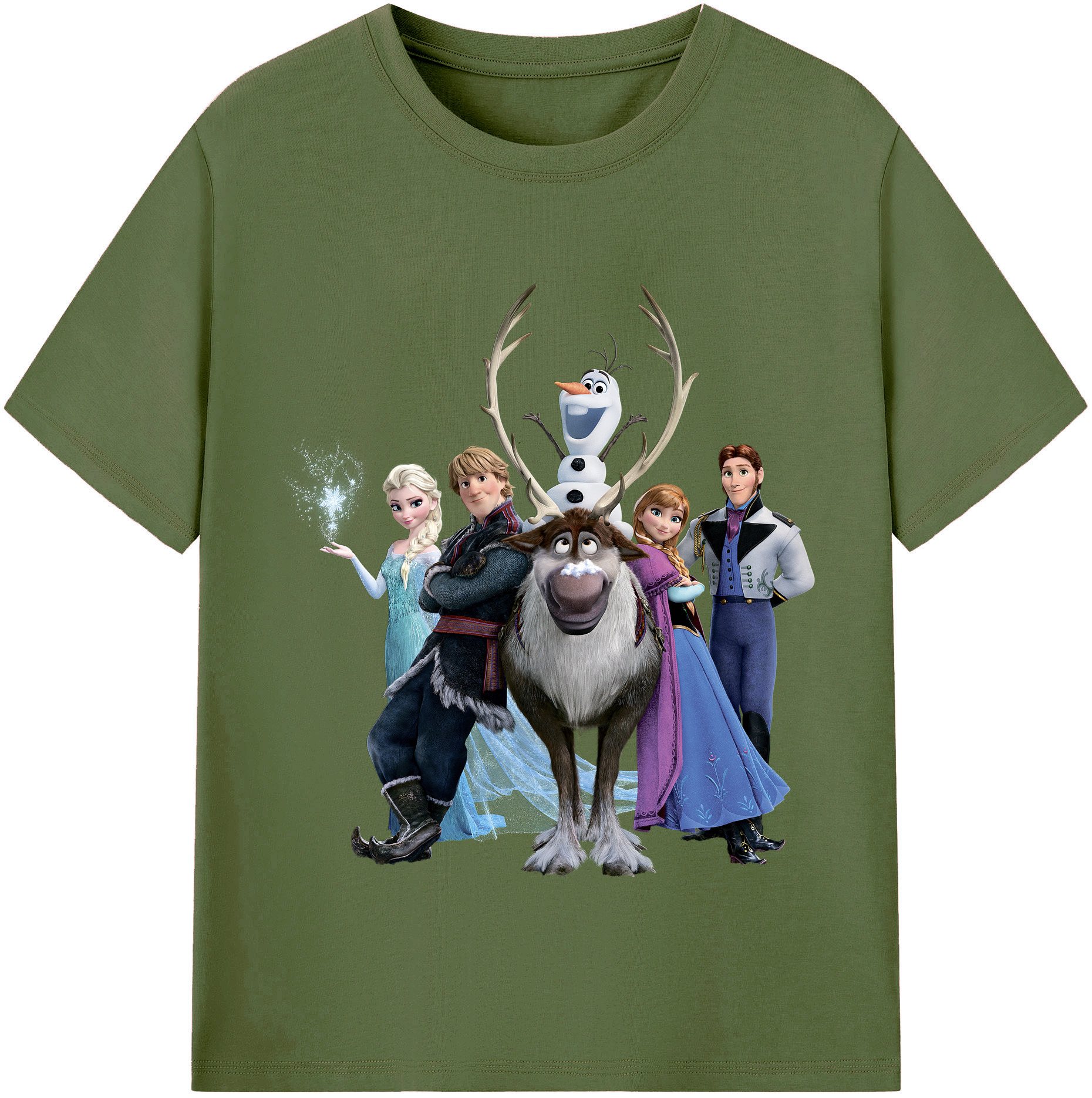 （画像用） アナと雪の女王 アンナ エルサ Frozen Anna Elsa 綿100％半袖Tシャツ（フロントプリント）